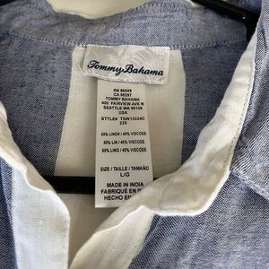 Tommy Bahama Stripe Linen-blend Boyfriend Shirt